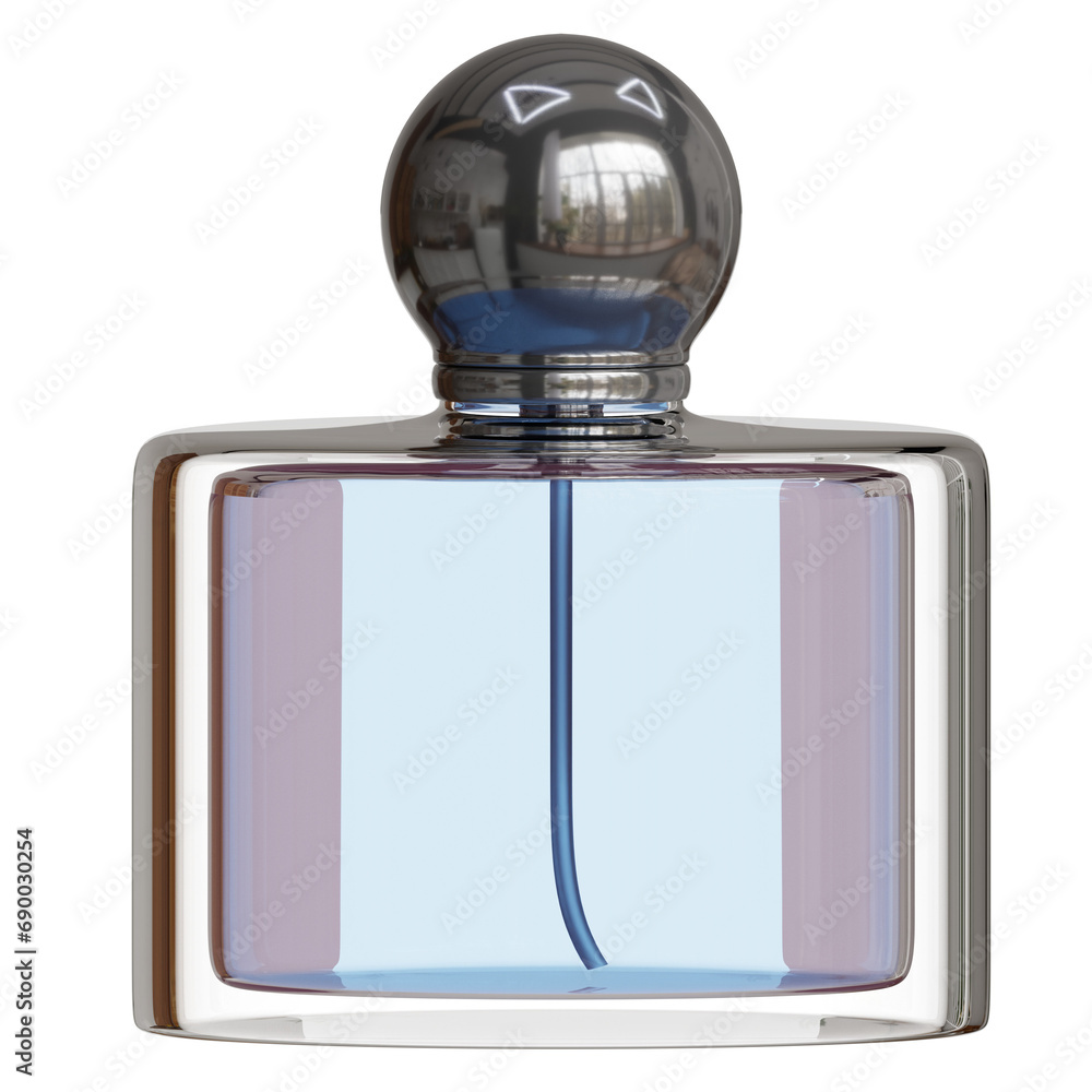 3D Bottle Perfume Elegant With Blue Liquid