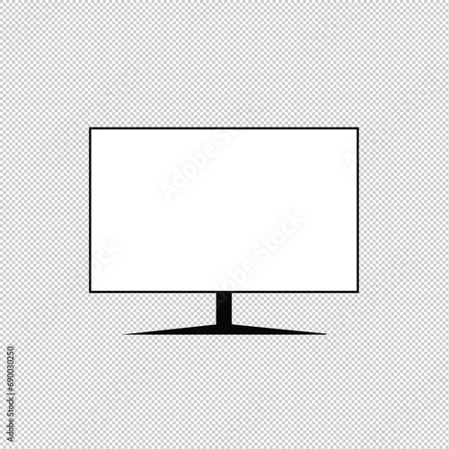 4K TV flat screen lcd or oled, plasma, realistic illustration, White blank monitor mockup. wide flatscreen monitor mockup