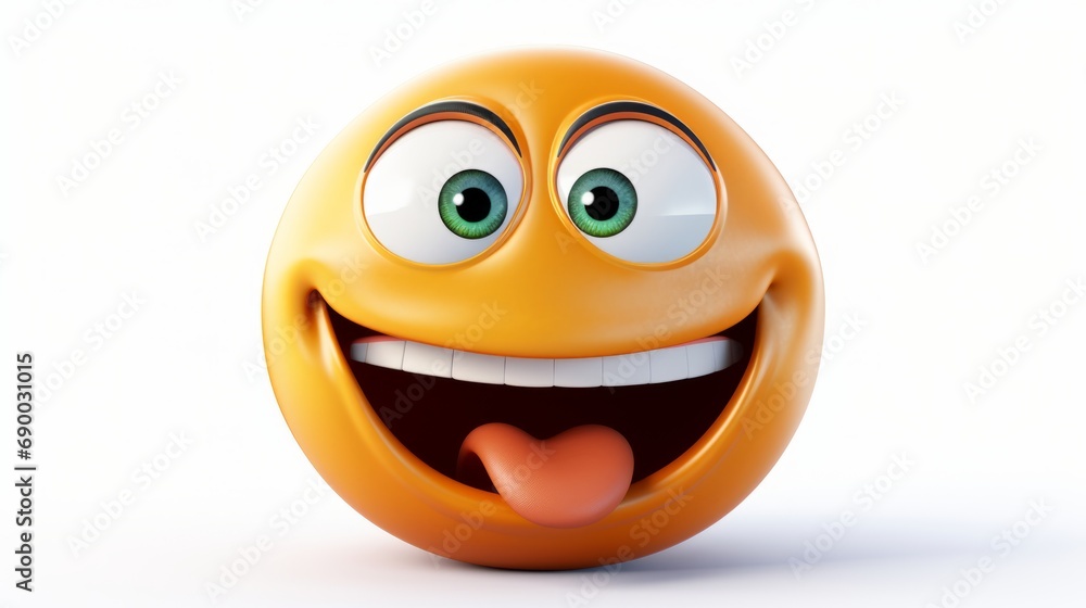 Fototapeta premium Smiling Face Emoji. A yellow face with a modest smile. A classic smiley icon.