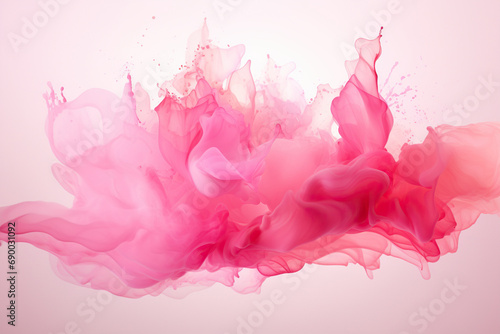 Splash of pink ink in water. Macro photography. Generated by artificial intelligence photo