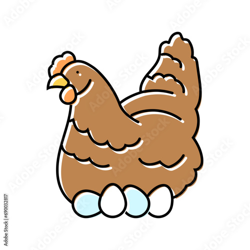 hen egg chicken farm food color icon vector. hen egg chicken farm food sign. isolated symbol illustration