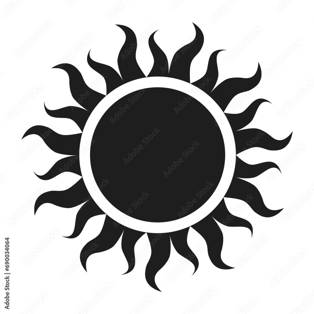 Illustration of warm sun, icon representing sunlight Illustration of warm sun, icon representing sunlight