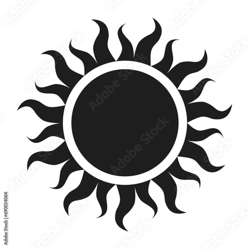 Illustration of warm sun, icon representing sunlight