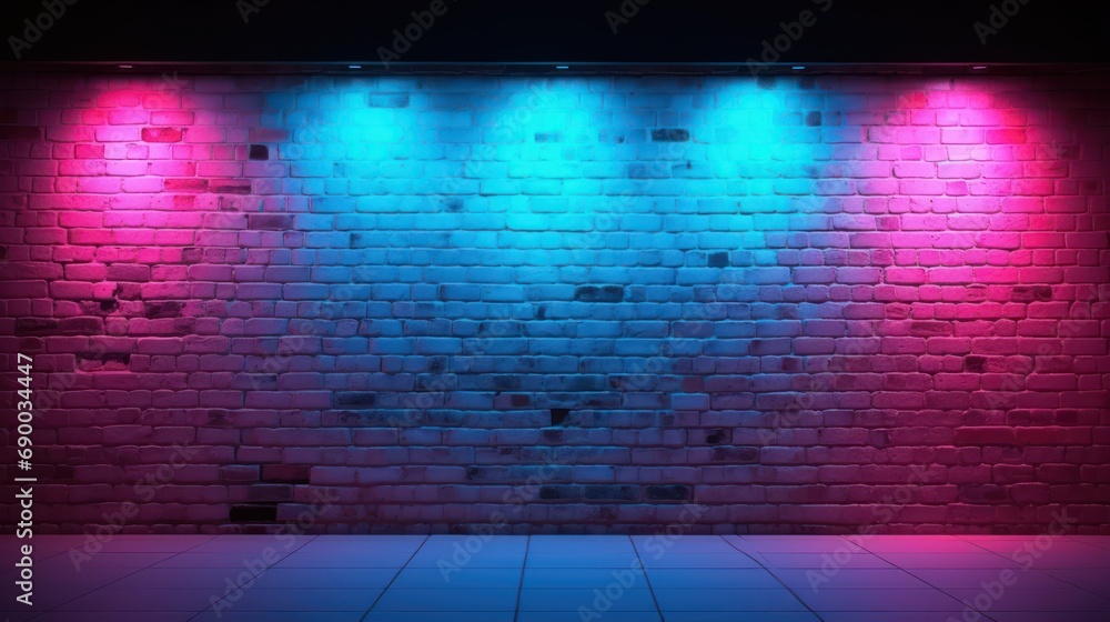 Neon wall texture background colorful spot light  - obrazy, fototapety, plakaty 