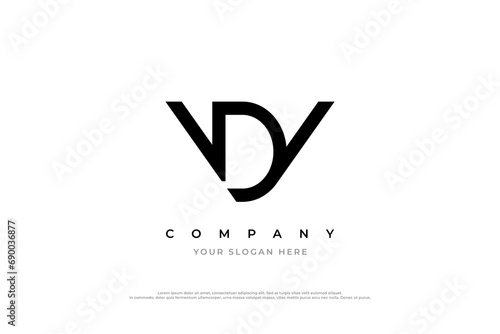 Initial Letter DV or VD Monogram Logo Design