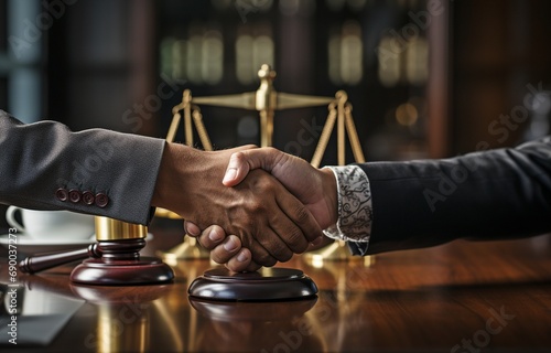 Wallpaper Mural Judge and Defendant Exchanging Hands. Torontodigital.ca