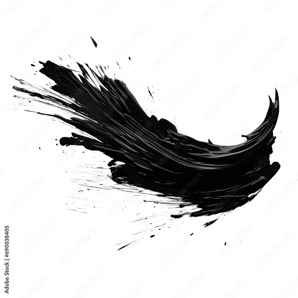 black paint brushstroke isolated on transparent background - Design element PNG cutout black paint brushstroke isolated on transparent background - Design element PNG cutout