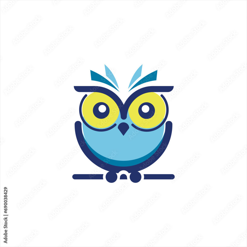 owl logo with a unique and modern technological feel