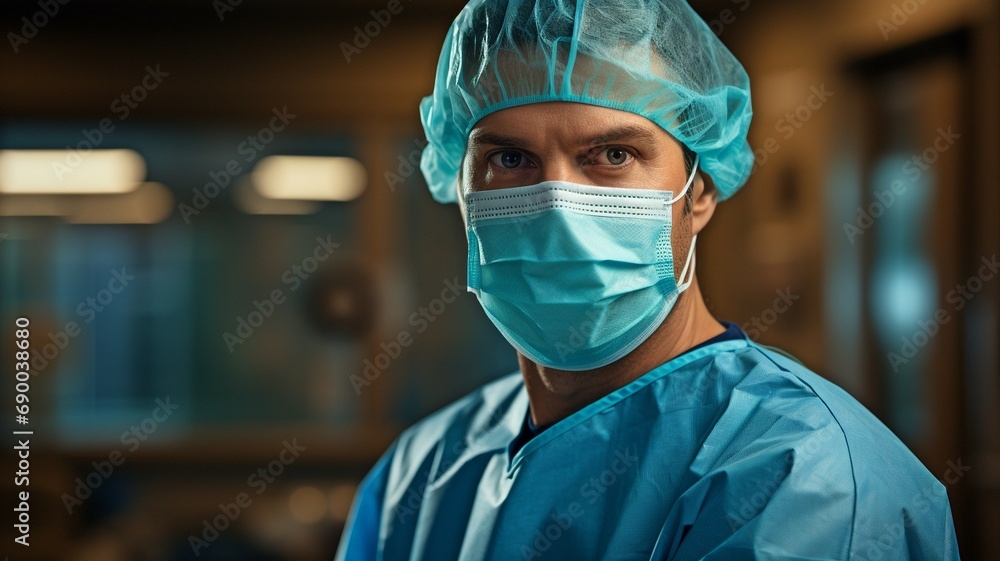 approve sign in the portrait of a male surgeon. approve sign in the portrait of a male surgeon.