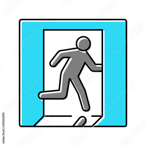 emergency exit alert color icon vector. emergency exit alert sign. isolated symbol illustration