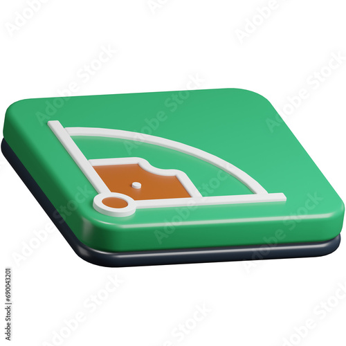 Baseball Field 3D Icon photo