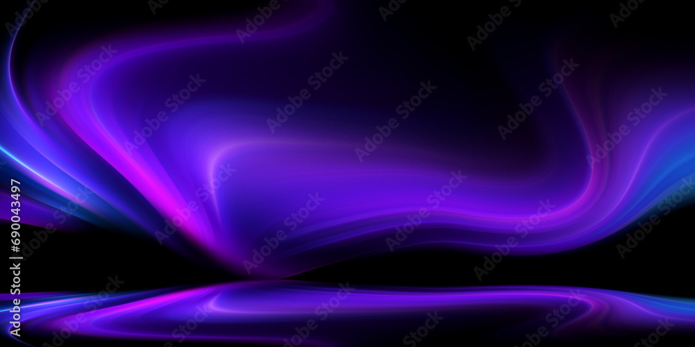 Naklejka premium Abstract colorful minimal neon background with glowing wavy line.