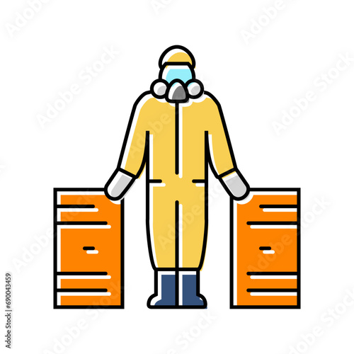 hazardous materials handling color icon vector. hazardous materials handling sign. isolated symbol illustration