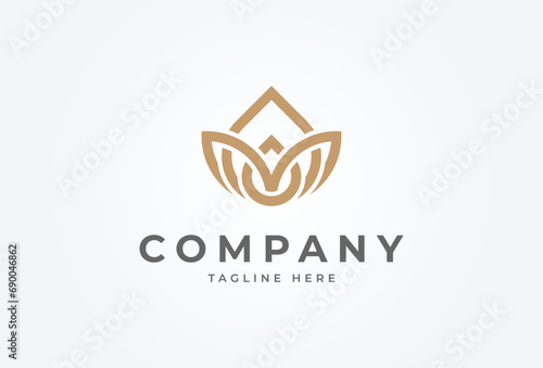 Initial M lotus Logo. letter M with Lotus flower combination. Flat Vector Logo Design Template. vector illustration