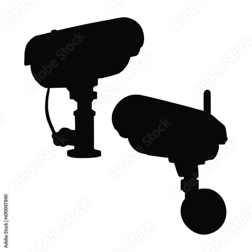 camera isolated Silhouette on White
