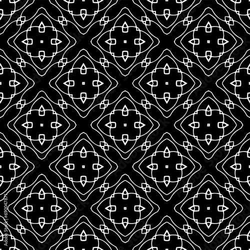 Wallpaper with Seamless repeating pattern. Black and white pattern . Abstract background. Monochrome texture for web page, textures, card, poster, fabric, textile.