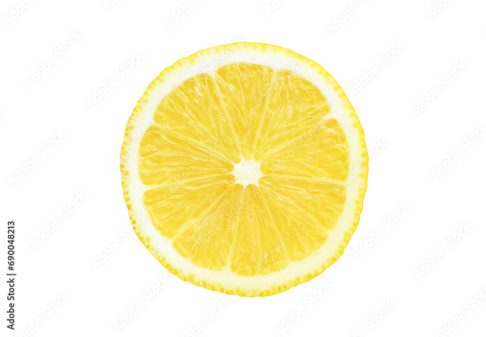 lemon in a cut on white background	