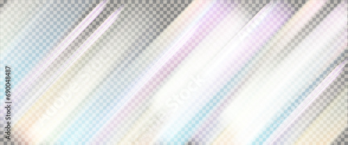 Abstract Light Leaks and Lens Flare Overlays on Transparent Background for Graphic Design. Rainbow light prism effect, transparent background. Vector illustration