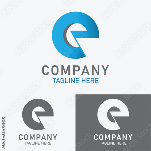 vector alphabetical letter E logo