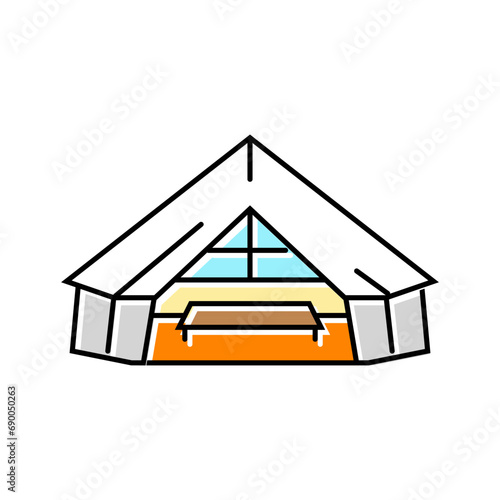 glamping tent camp color icon vector. glamping tent camp sign. isolated symbol illustration