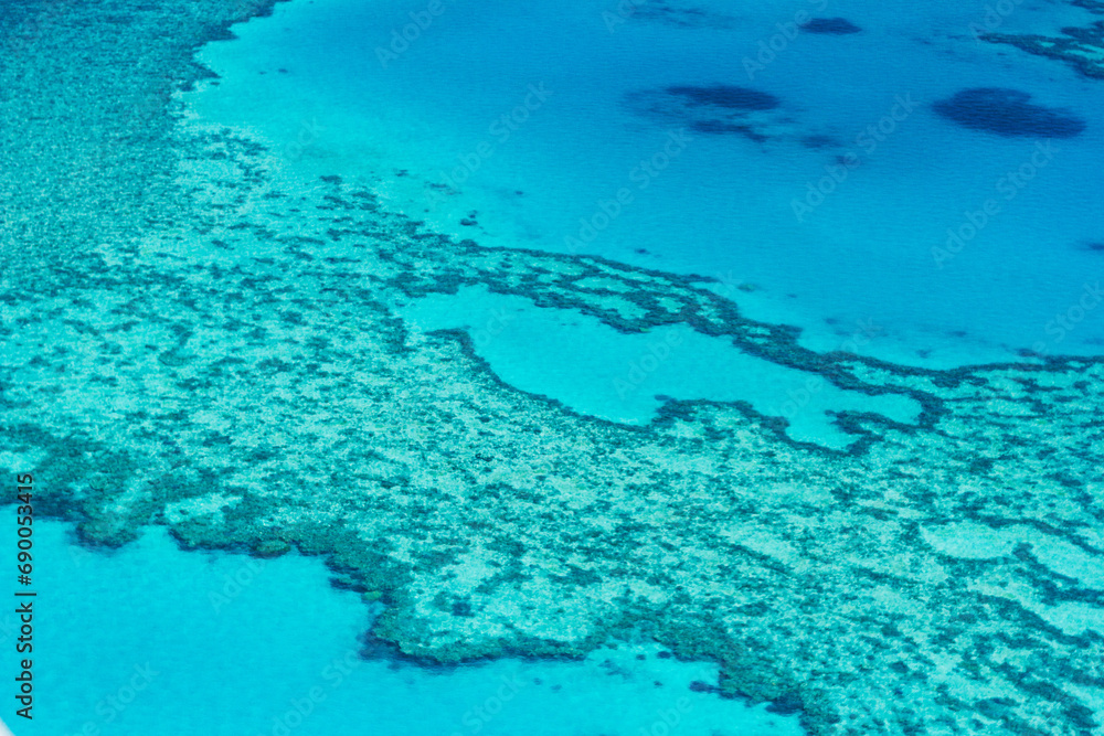 Great Barrier Reef from above, Queensland, Australia. Heart reef