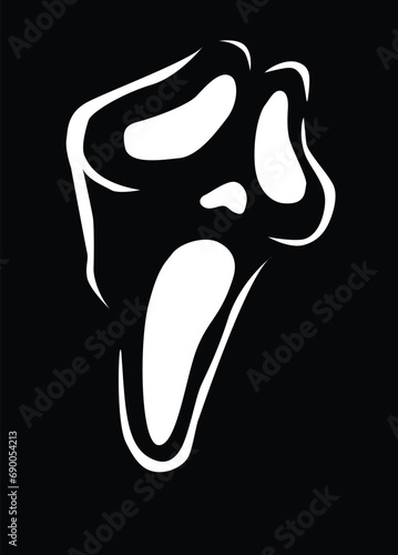 scream mask for halloween illutrator
