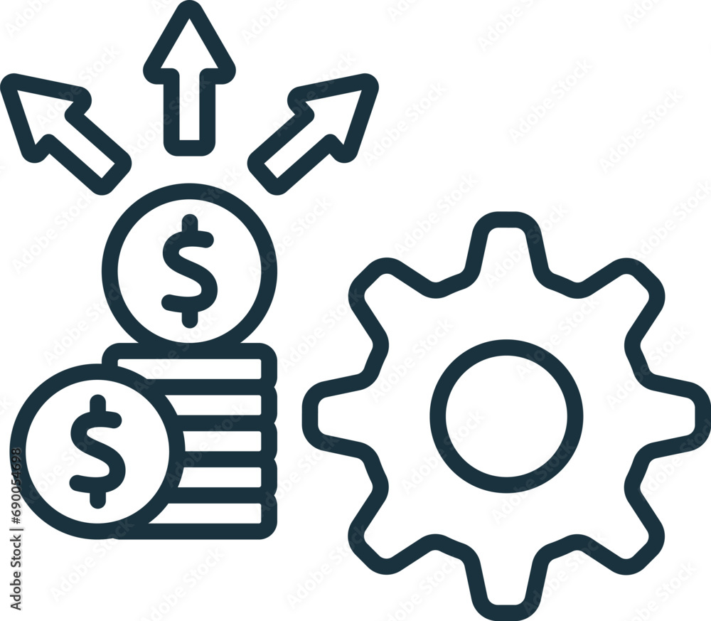 Cost management icon. Monochrome simple sign from business concept collection. Cost management icon for logo, templates, web design and infographics. Cost management icon. Monochrome simple sign from business concept collection. Cost management icon for logo, templates, web design and infographics.