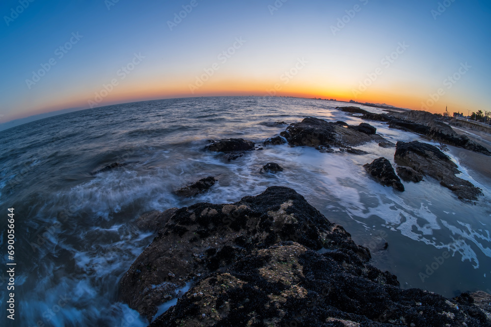 In the evening, the seaside scenery In the evening, the seaside scenery
