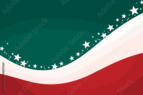 Christmas background with red white and green colors with decorations