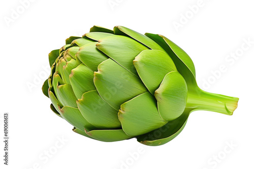 Green Elegance: Exploring a Fresh Artichokes isolated on transparent background