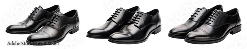 Black leather shoes on a Transparent background photo