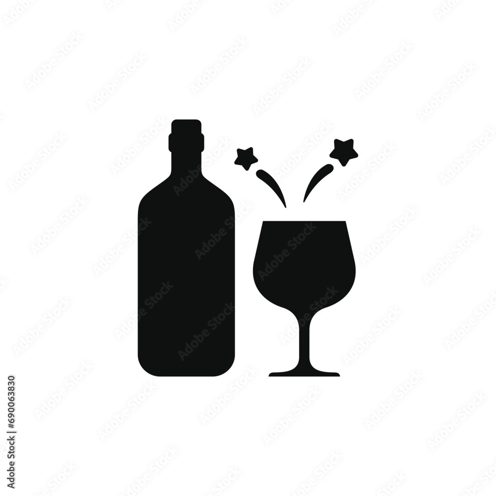 Fotografie Wine icon isolated on white background. Drink icon