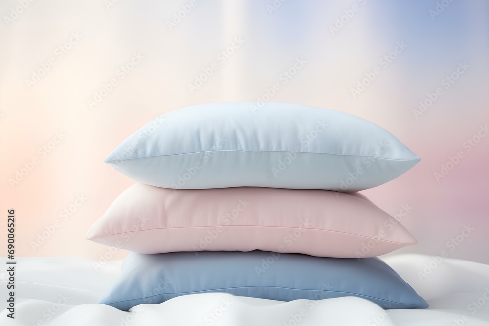 The pillows are soft in pastel soft tones. Pillows for sleeping. The pillows are soft in pastel soft tones. Pillows for sleeping.