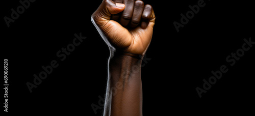 a fist is shown on a black background © msroster