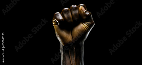a fist is shown on a black background