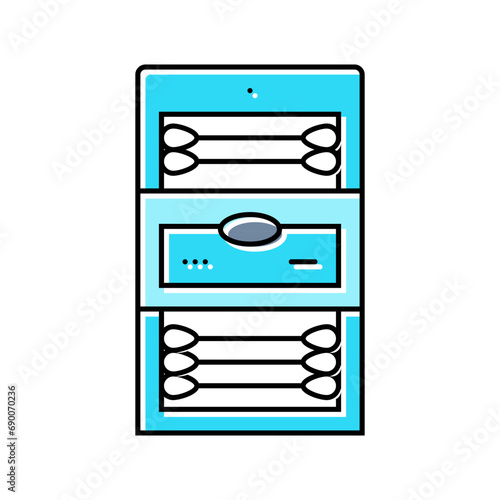 cotton swabs hygiene color icon vector. cotton swabs hygiene sign. isolated symbol illustration