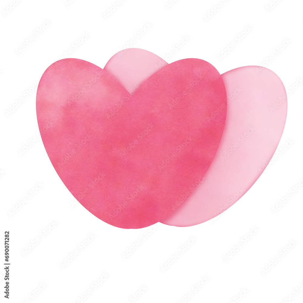 Element pink paper heart for Valentine’s