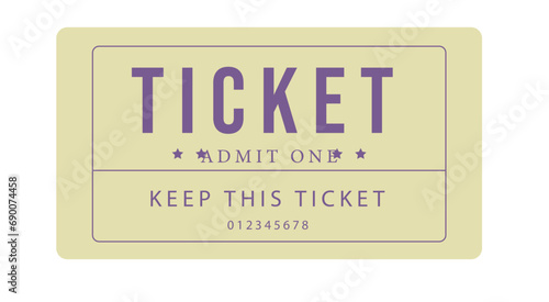 Ticket design, Ticket design template., admit one ticket, illustration of a ticket