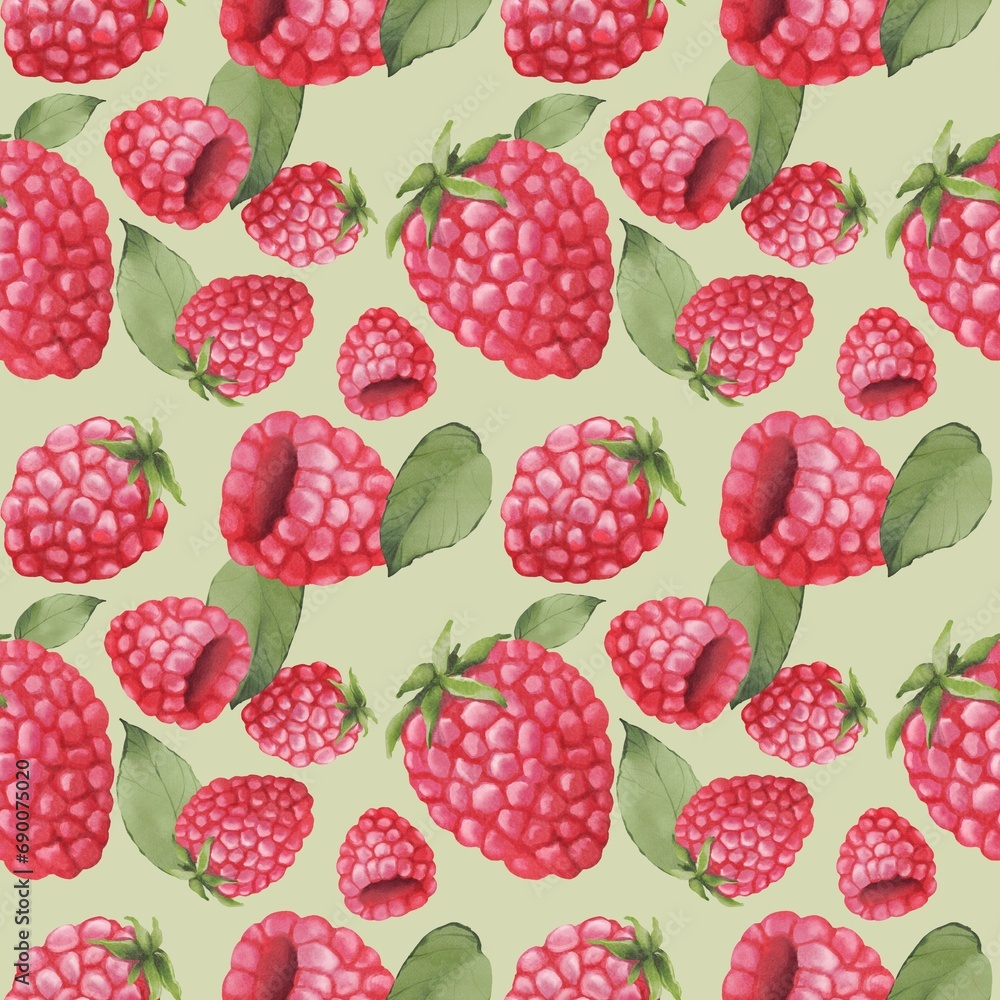 seamless pattern with raspberries seamless pattern with raspberries