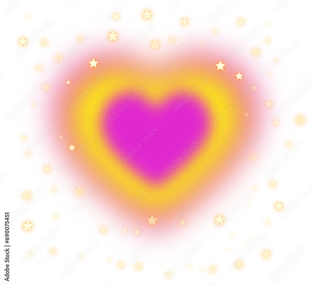Emotion love holo blurred heart with glitter star splashing