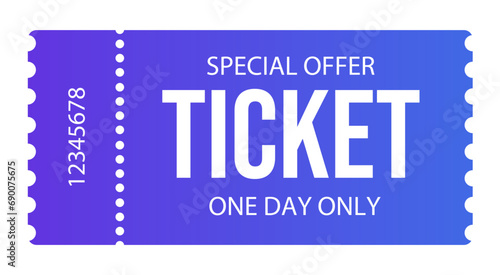 Ticket design, Ticket design template., admit one ticket, illustration of a ticket