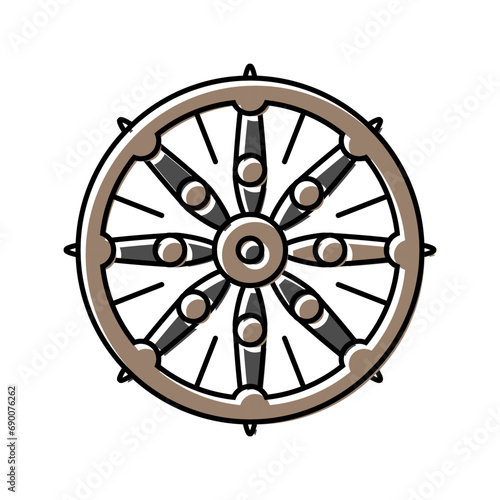 dharma wheel dharmachakra color icon vector. dharma wheel dharmachakra sign. isolated symbol illustration