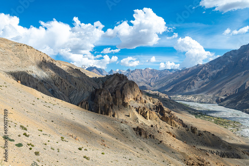 panoramic view of spiti valley, india