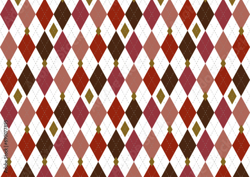 キラキラが入った多色アーガイルのシームレスパターン背景_クリスマス・バレンタインカラー