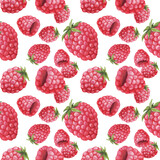 seamless pattern with raspberries