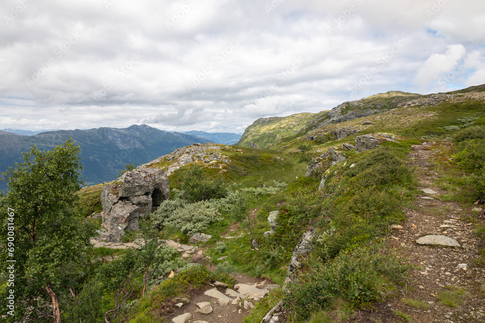 Near Lofthus in Norway, hiking path