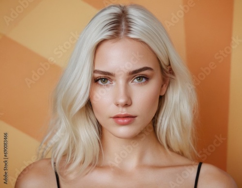 Portrait of a blonde on an abstract background.