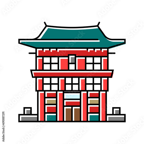 miko shrine maiden shintoism color icon vector. miko shrine maiden shintoism sign. isolated symbol illustration