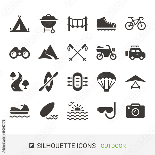 商品アイコン　アウトドア　シルエットアイコン