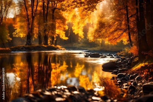 autumn view at the river in tarru  estonia